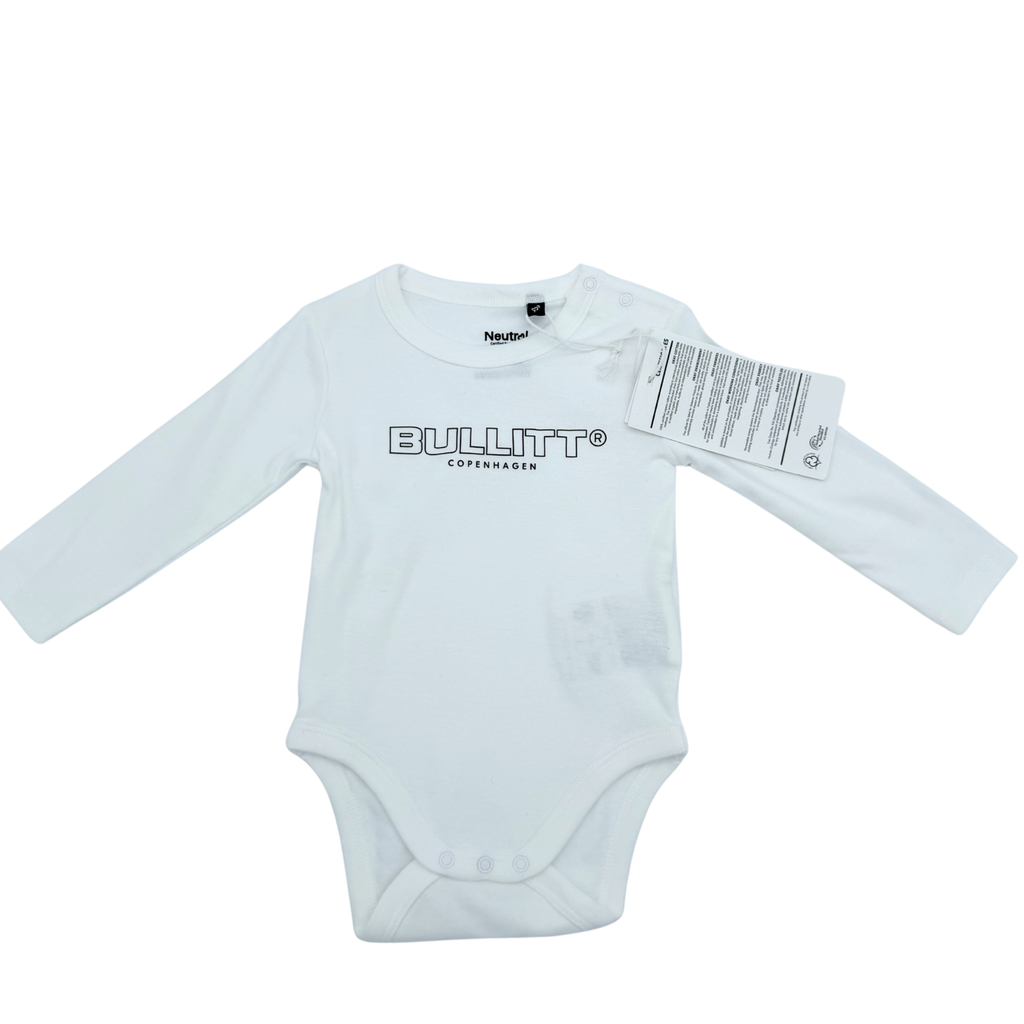 Body manches longues blanc logo Bullitt® Copenhagen — 3 mois