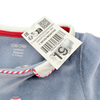 Pyjama bébé en velours gris motif cadeaux - 1 mois