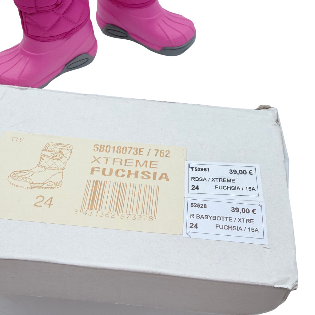 Bottes de neige enfant roses fourrées - 24