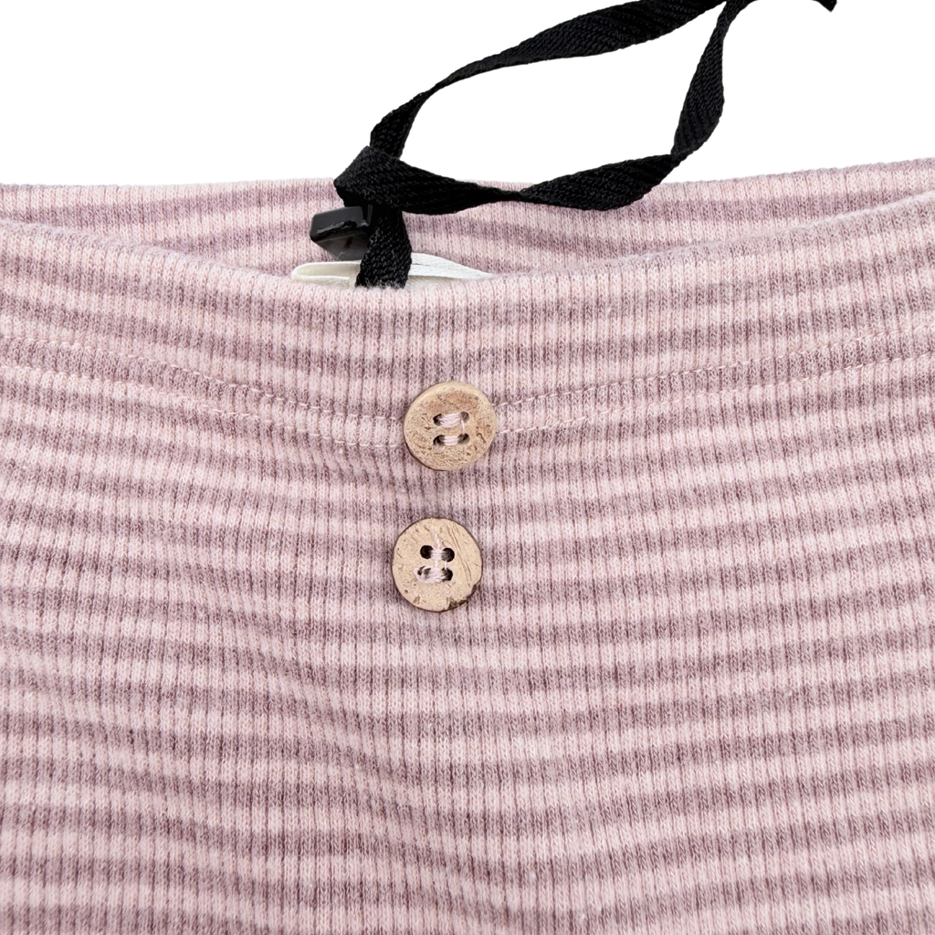 Legging rose rayé en maille côtelée - 1 mois