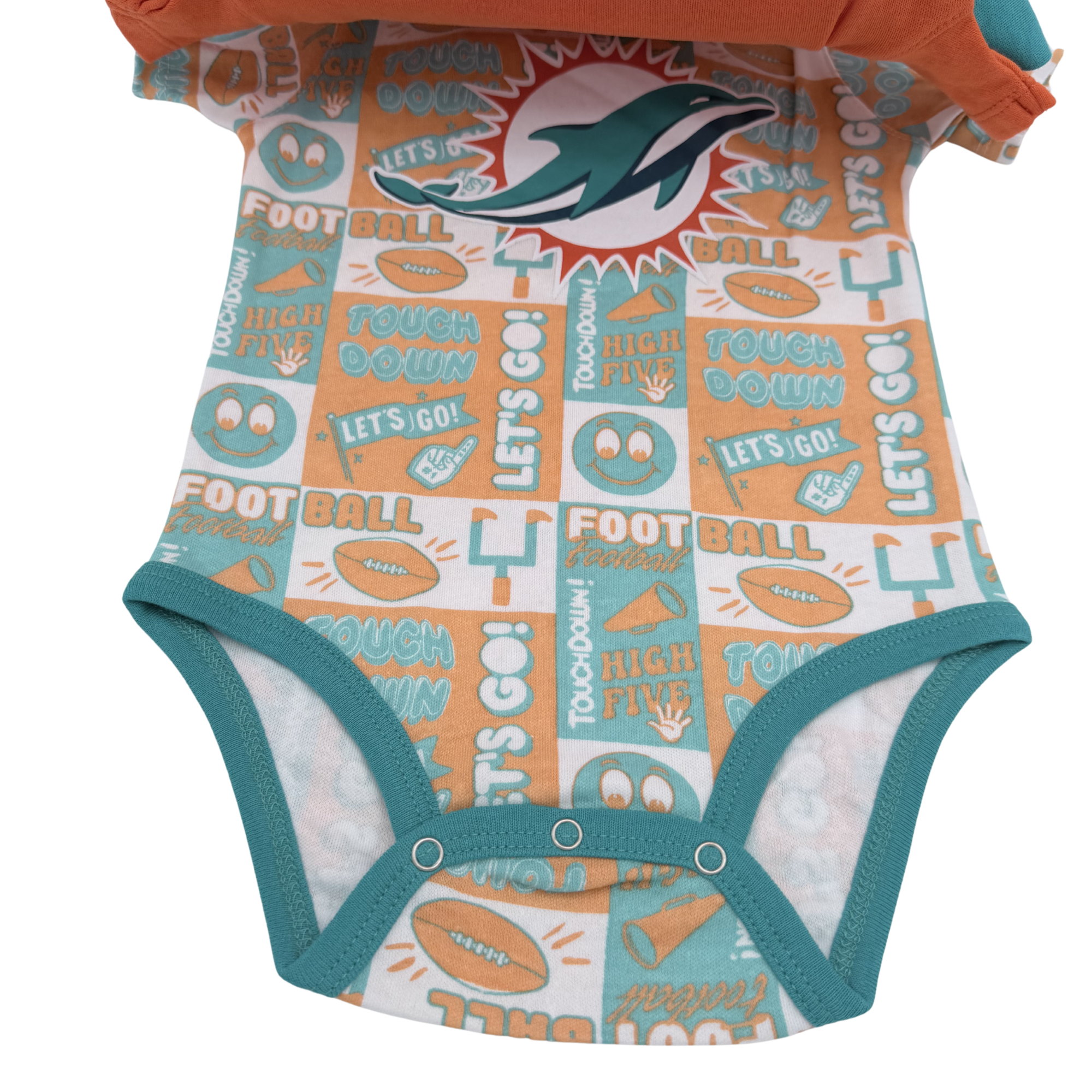 Lot de 3 bodies Miami Dolphins manches courtes — 6 mois