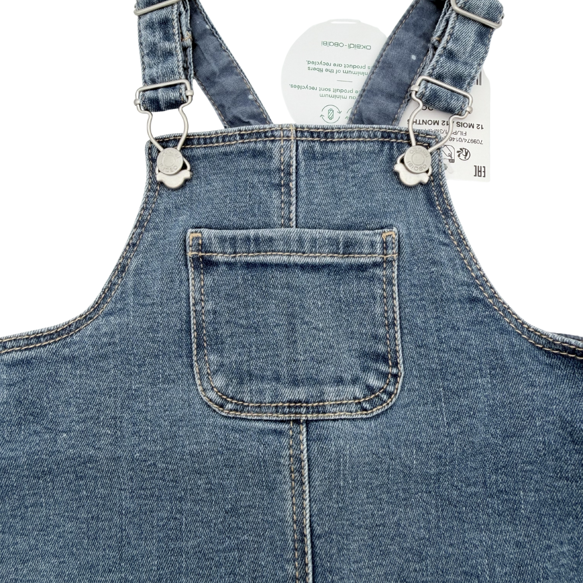 Robe salopette en jean — 12 mois