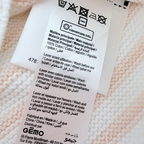 Pull bébé blanc et rose rayé “mini amour” - 9 mois