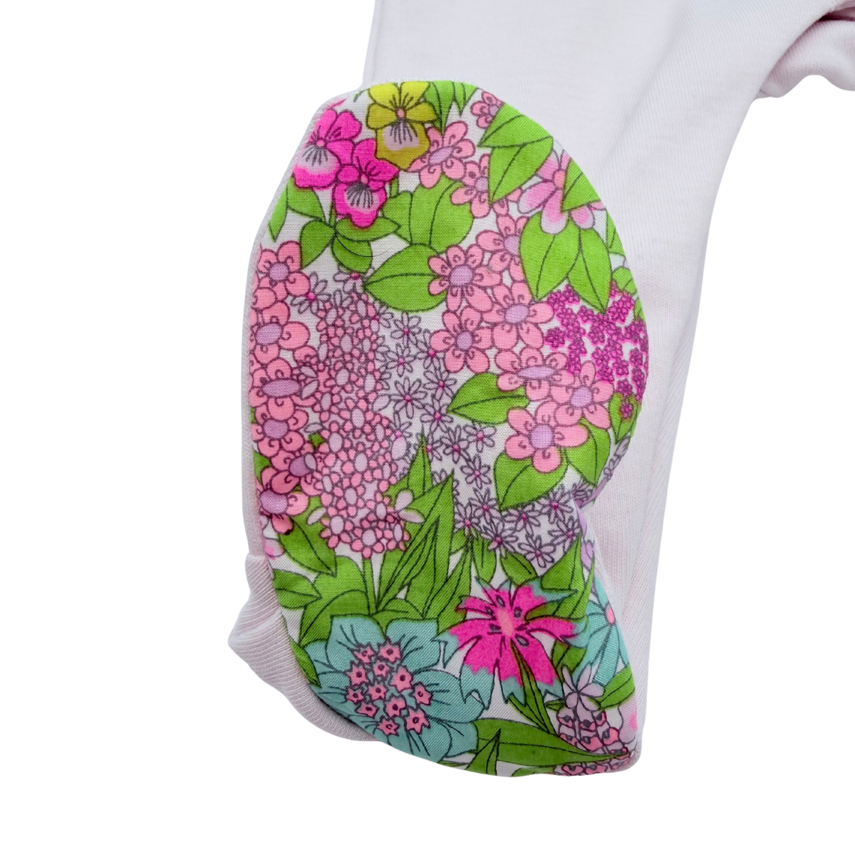 Dors-bien bébé rose pâle à col fleuri liberty - 3 mois