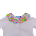 Dors-bien bébé rose pâle à col fleuri liberty - 3 mois