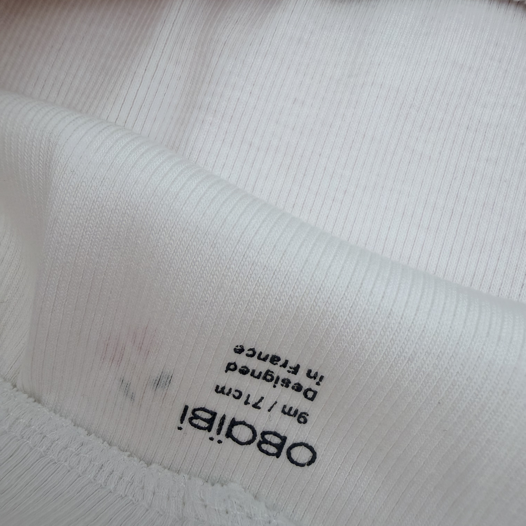 Lot de 2 leggings côtelés rose et blanc à fleurs — 9 mois