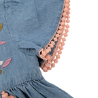 Robe en denim brodée fleurs — 24 mois