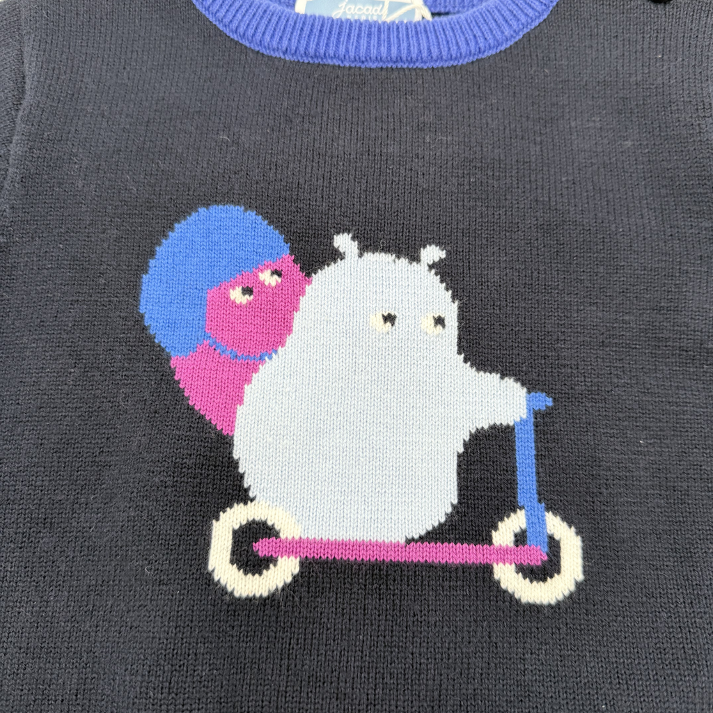 Pull marine motif hippopotame — 18 mois