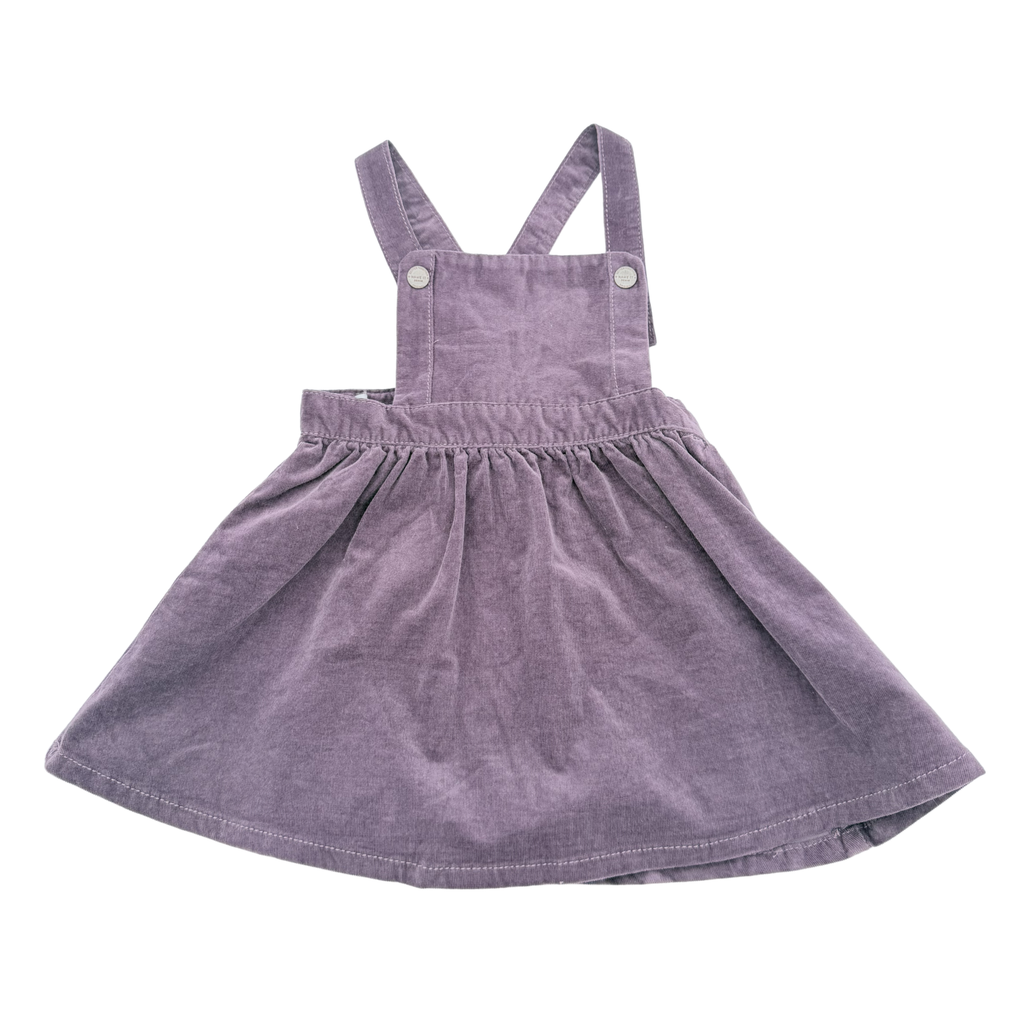 Robe chasuble velours mauve — 6-9 mois