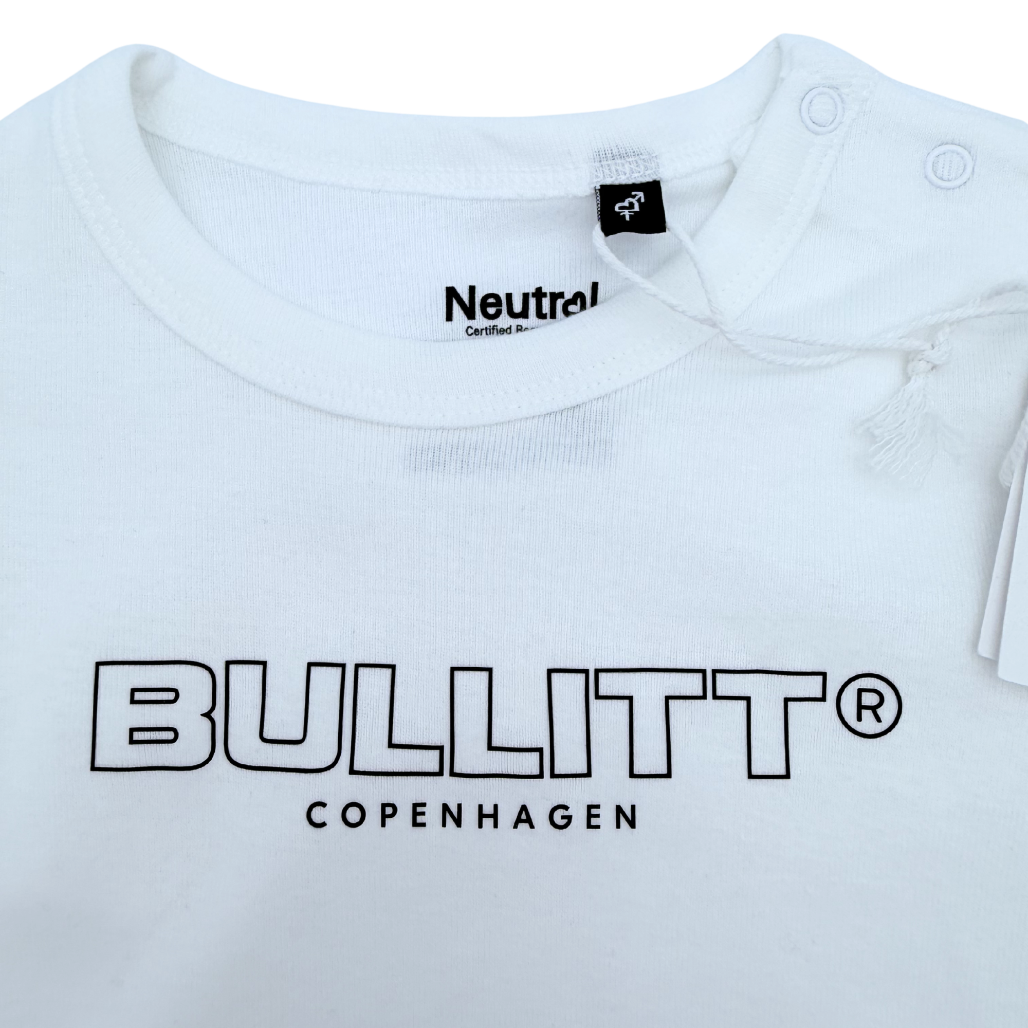 Body manches longues blanc logo Bullitt® Copenhagen — 3 mois