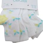 Lot de 3 paires de chaussettes blanches à motifs citrons – 10-12