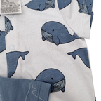 Lot de 3 pyjamas courts bébé à motifs baleines - 2-4 mois