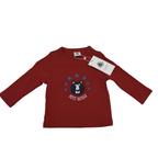 T-shirt rouge manches longues motif ours — 6 mois