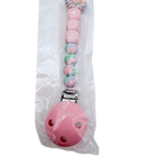 Attache-sucette personnalisée Noa rose pastel