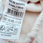 Ensemble molleton bébé écru imprimé cerises - 3 mois