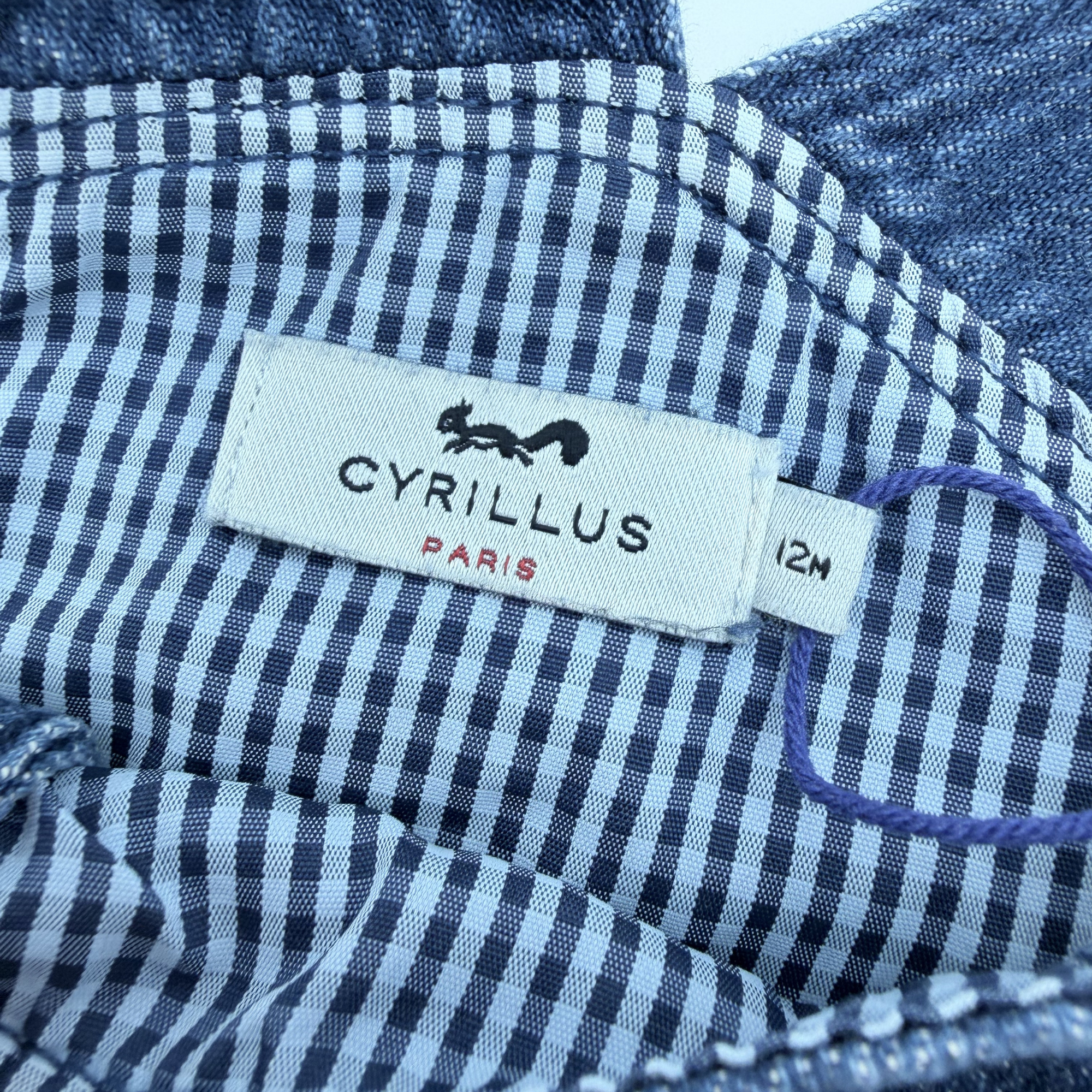 Salopette en jean bleu — 12 mois