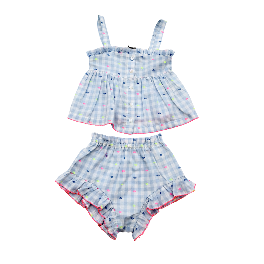 Ensemble blouse et bloomer à carreaux – 18 mois