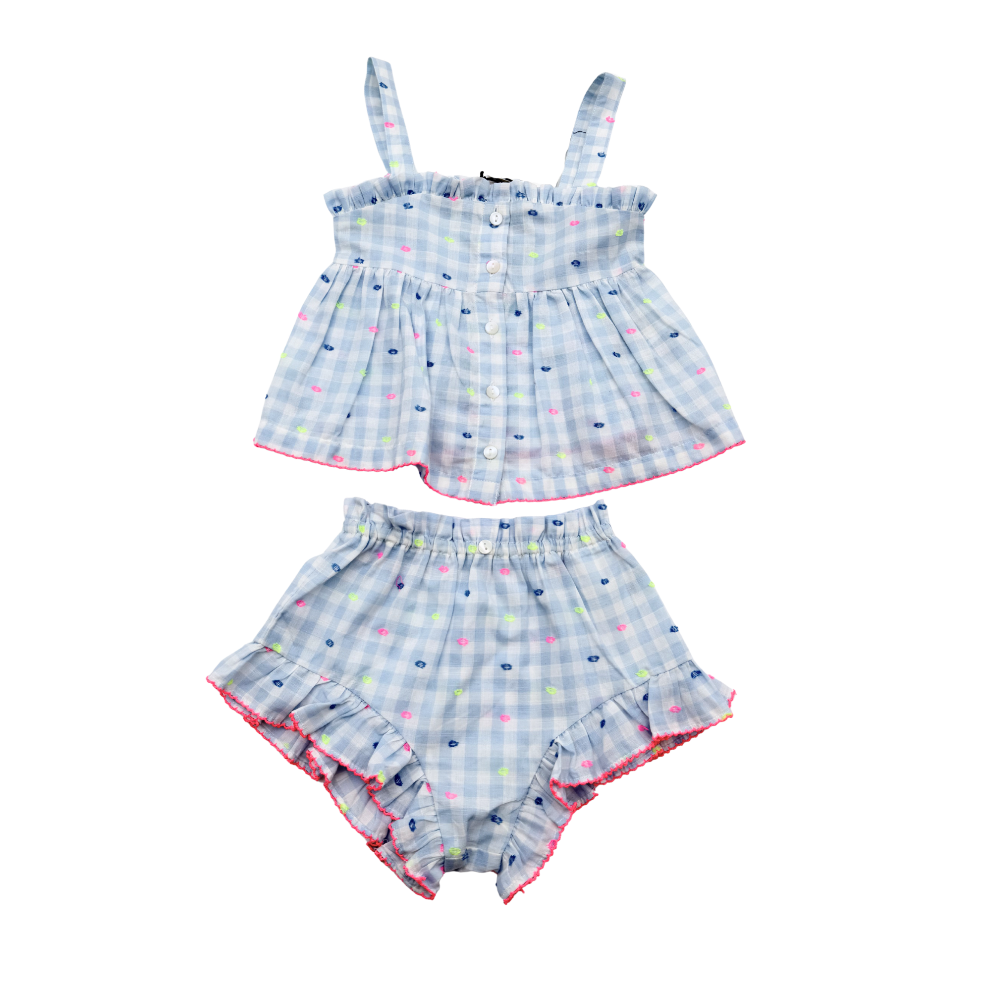 Ensemble blouse et bloomer à carreaux – 18 mois