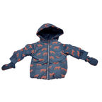 Doudoune bleu marine à motifs renards - 3 mois