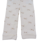 Lot de 2 pantalons bleu clair et écru à motif éléphants - 12 mois