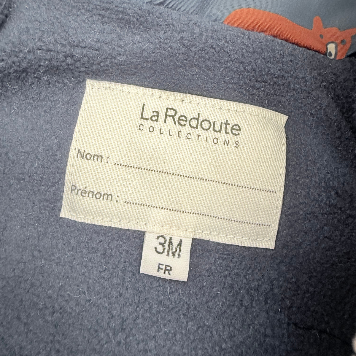 Doudoune bleu marine à motifs renards - 3 mois