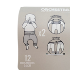 Lot de 2 pantalons bleu clair et écru à motif éléphants - 12 mois