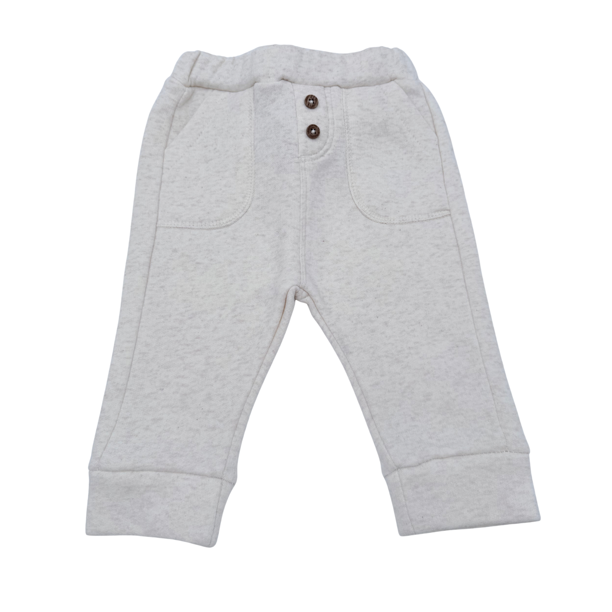 Pantalon beige chiné avec boutons décoratifs - 9 mois