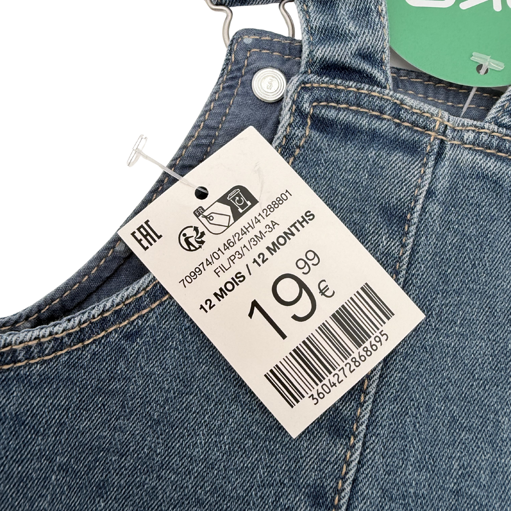 Robe salopette en jean — 12 mois