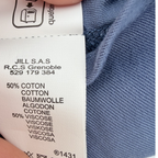 Robe bleue à ceinture fleurie — 6 mois