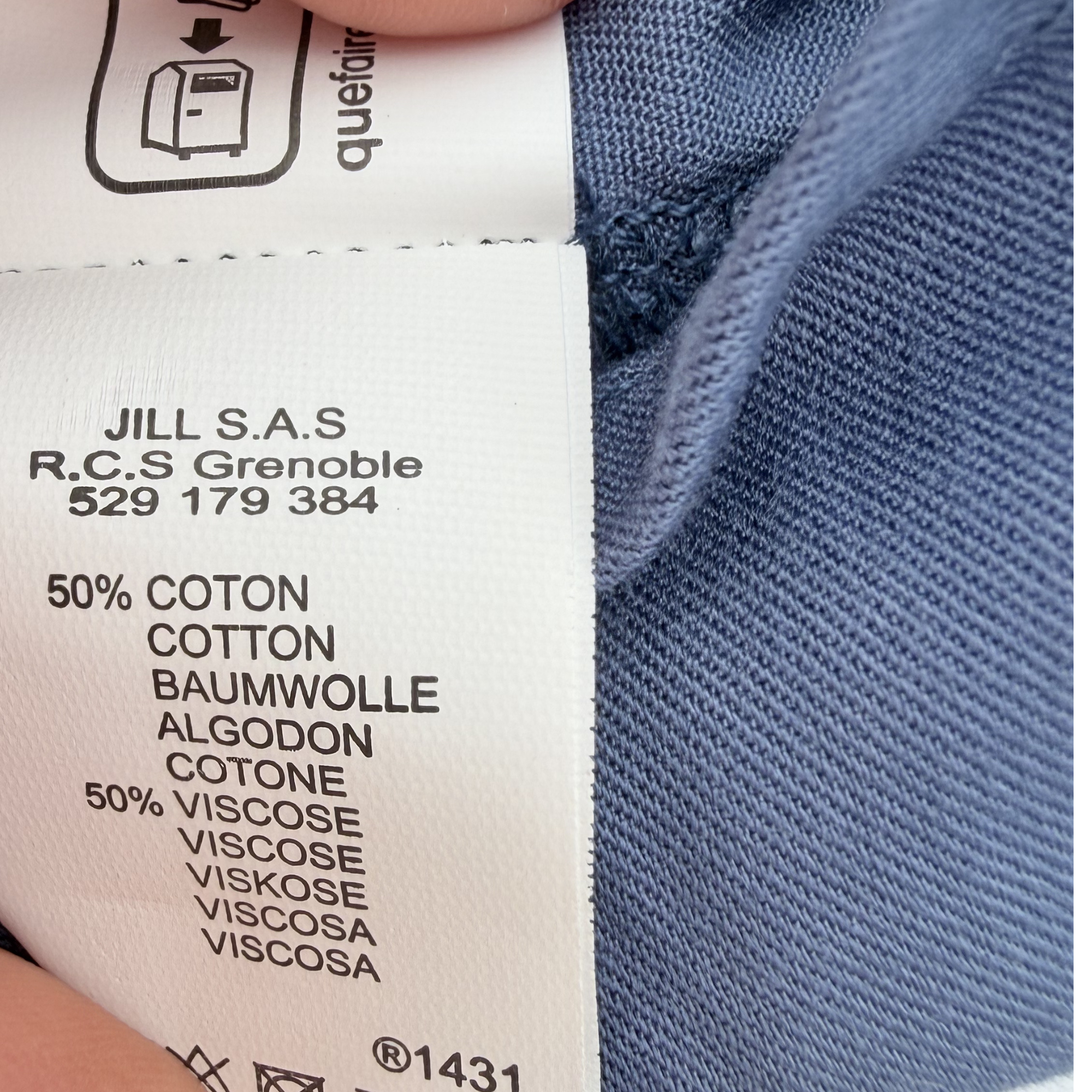Robe bleue à ceinture fleurie — 6 mois