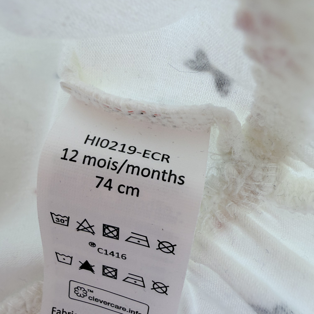 Robe blanche imprimée papillons — 12 mois