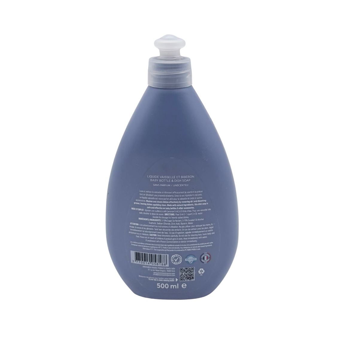 Liquide vaisselle et biberon sans parfum