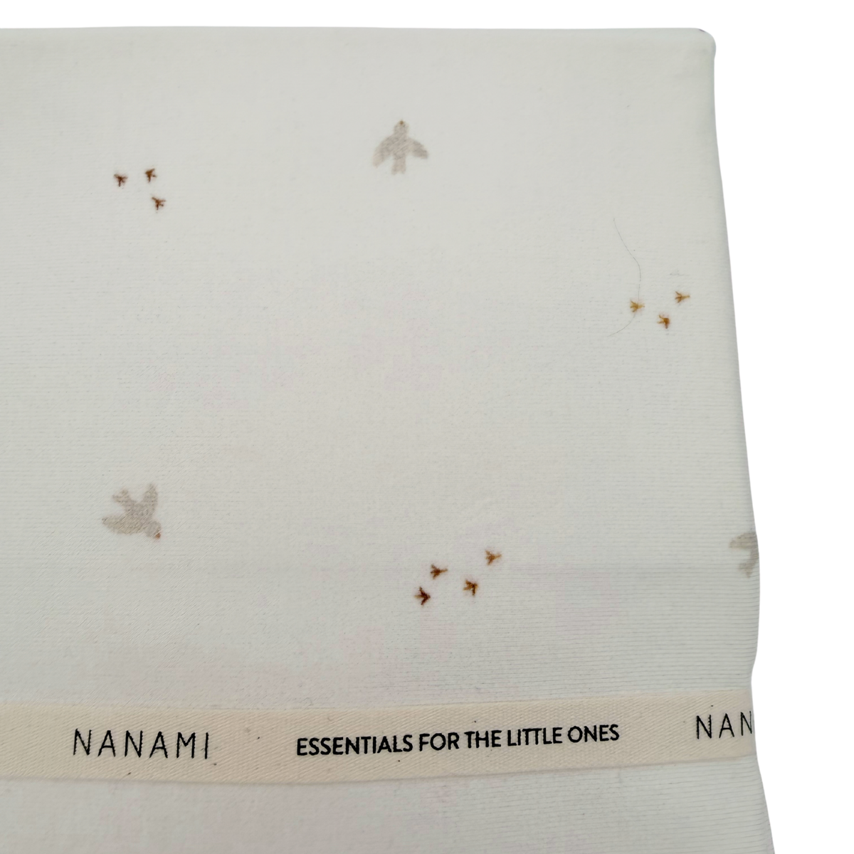 Drap-housse bébé écru imprimé oiseaux - 40x 60/70 cm