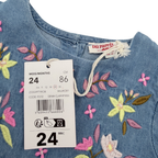 Robe en denim brodée fleurs — 24 mois