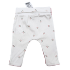Lot de 2 leggings côtelés rose et blanc à fleurs — 9 mois