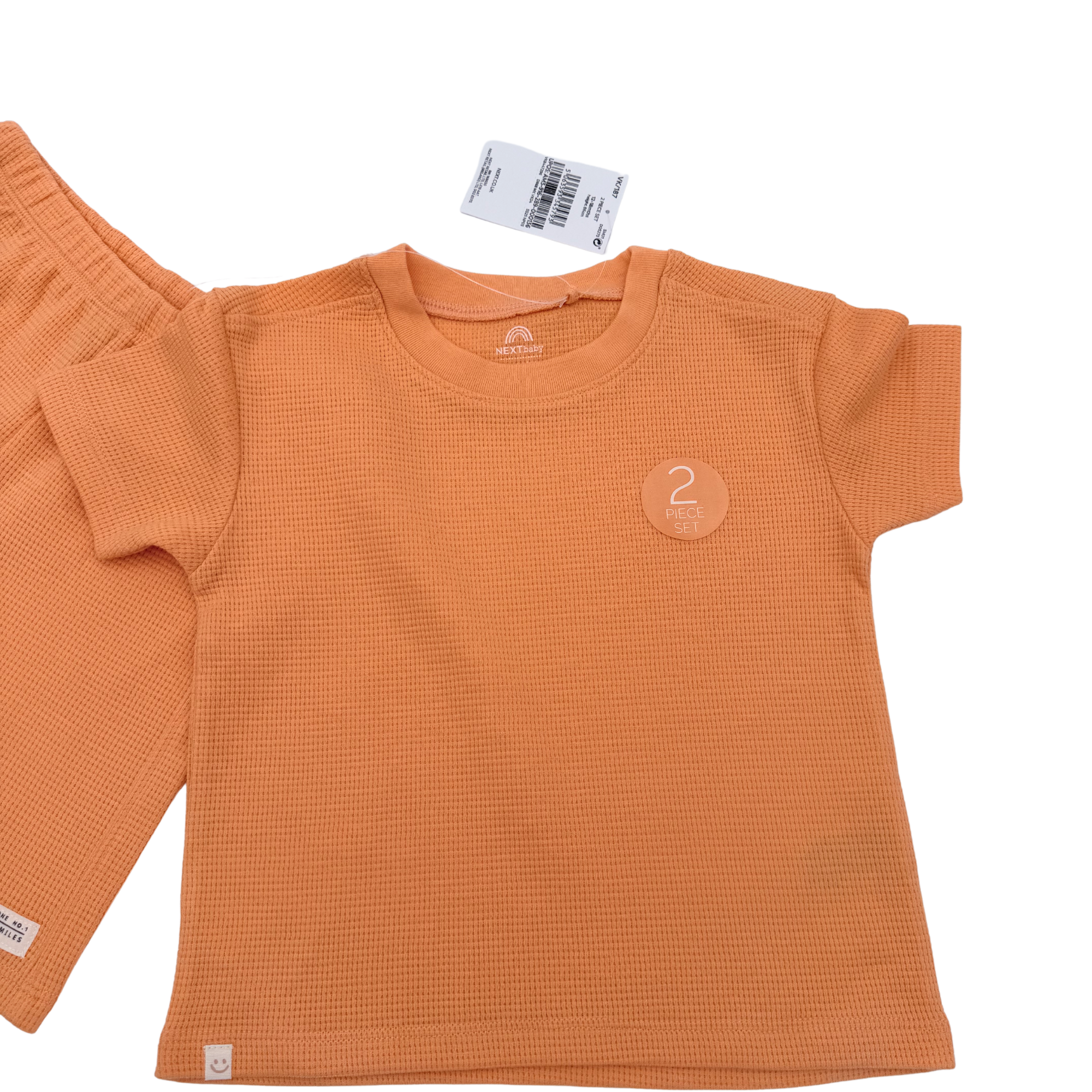 Ensemble orange en maille gaufrée — 12-18 mois