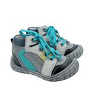 Baskets montantes grises à lacets turquoise - 20