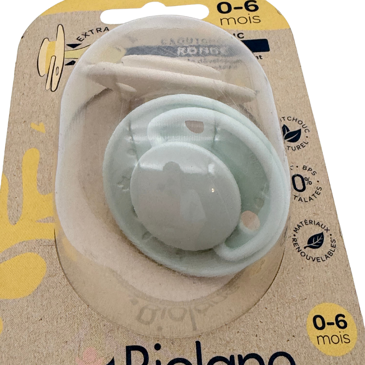 Lot de 2 sucettes caoutchouc ronde — 0-6 mois