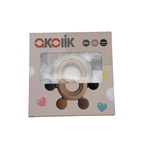 Hochet de dentition en silicone et bois
