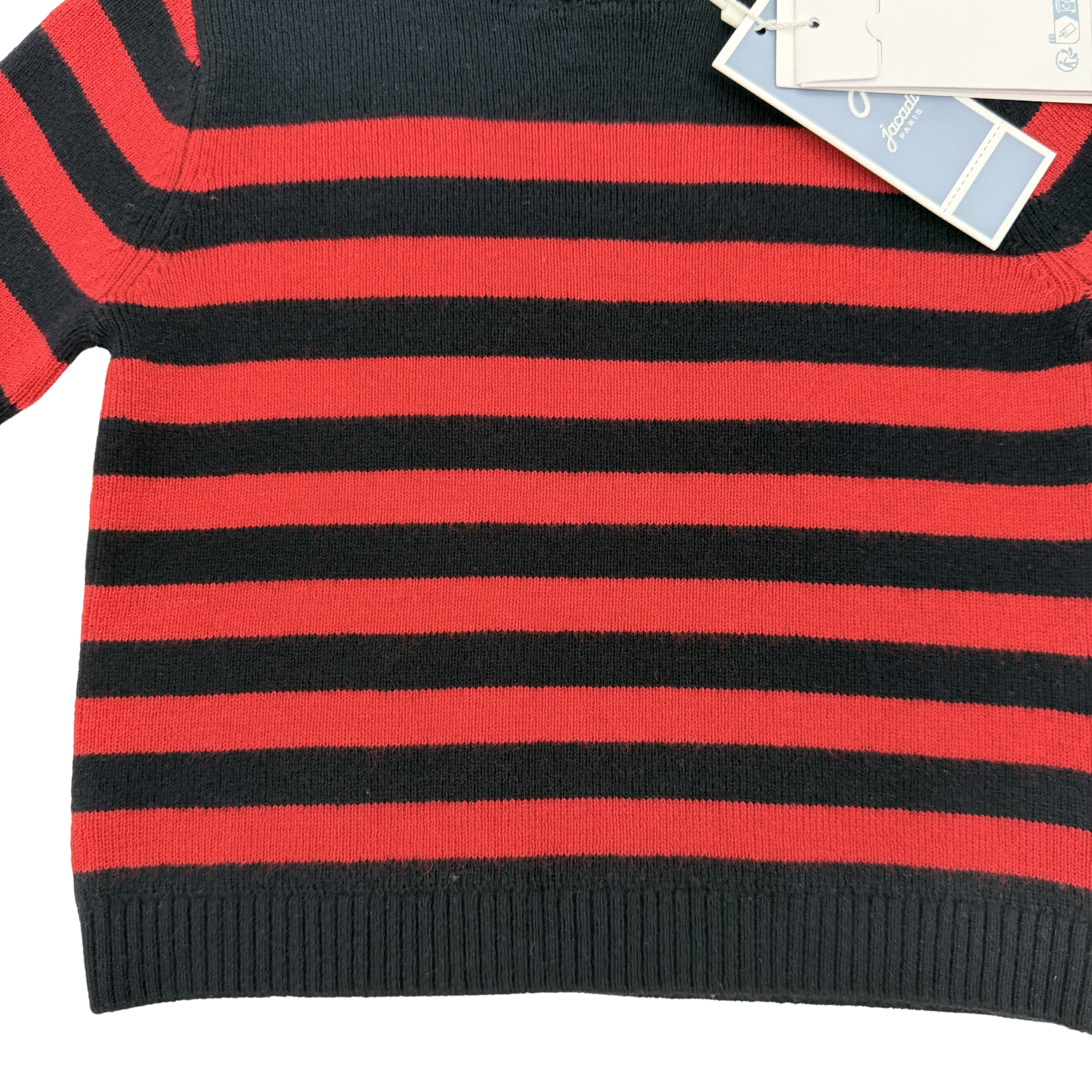 Pull marinière bleu et rouge — 6 mois