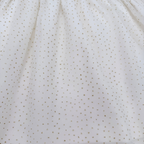 Robe blanche et dorée à tulle pailleté — 6 mois
