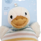 Jouet en peluche canard rayé