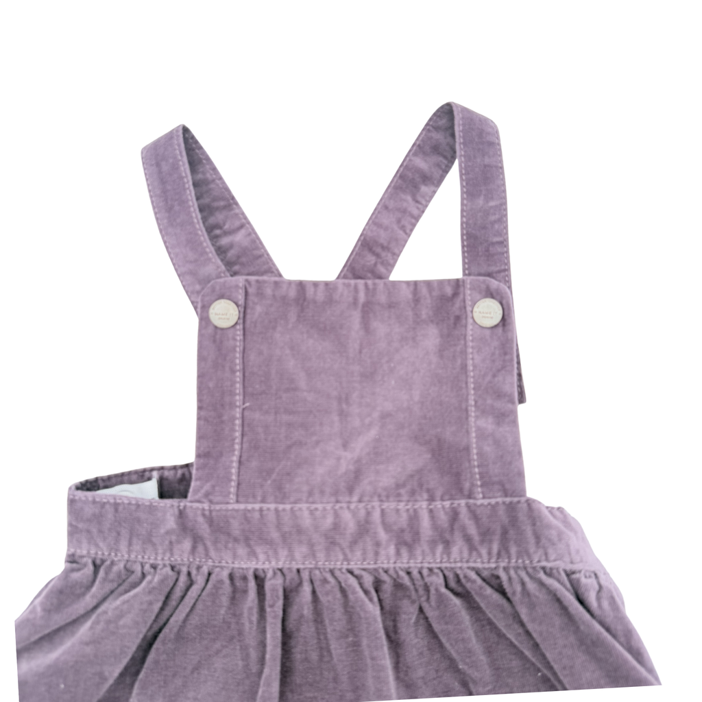 Robe chasuble velours mauve — 6-9 mois
