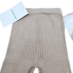 Ensemble bébé pantalon en maille beige et chaussons assortis - 1 mois