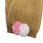 Legging en maille moutarde à pompons — 6 mois