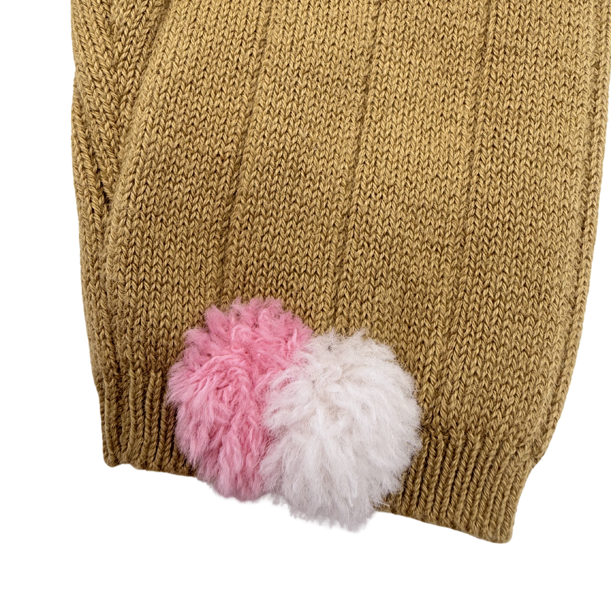 Legging en maille moutarde à pompons — 6 mois