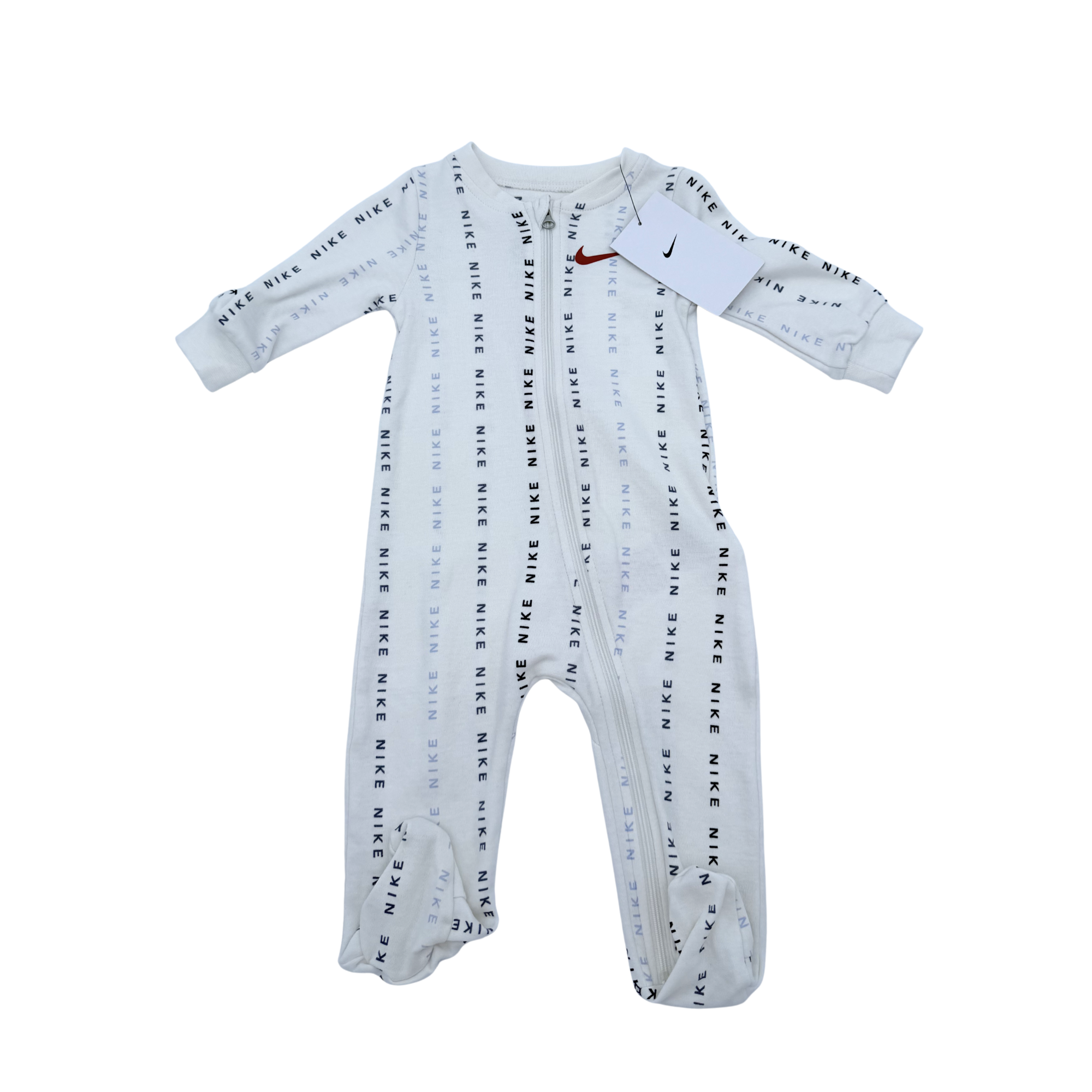 Pyjama écru blanc imprimé logo all-over — 6 mois