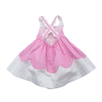 Robe bébé rose et blanche avec bloomer - 18 mois