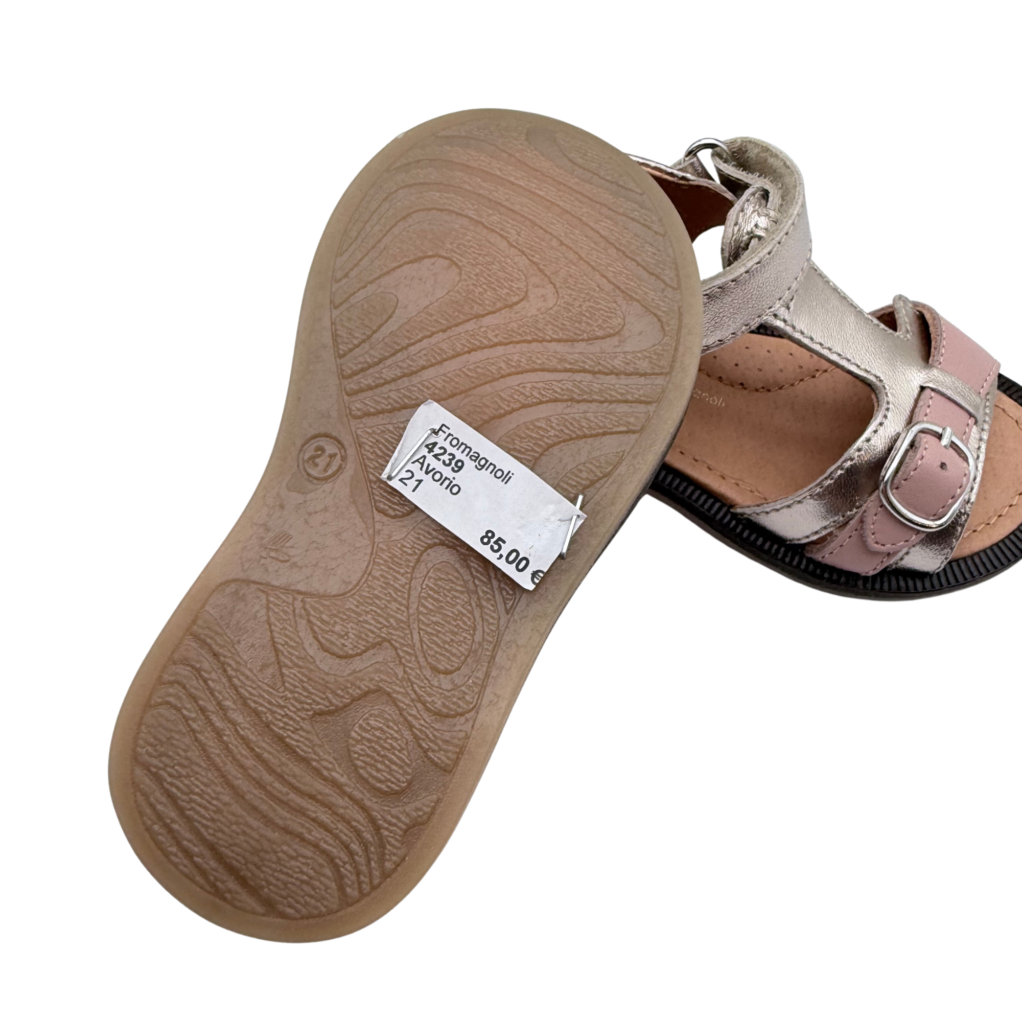Sandales rose poudré métallisé — 21