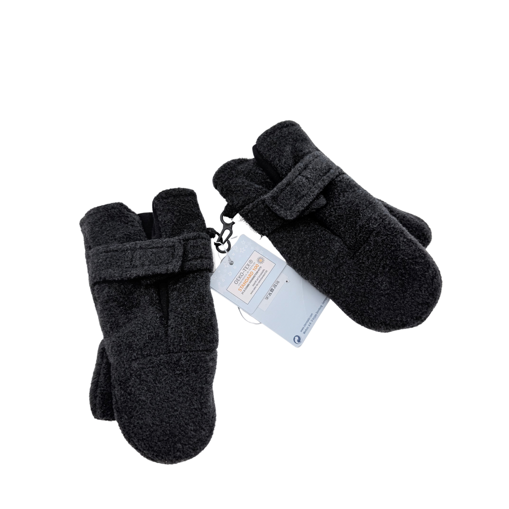 Moufles gris anthracite en polaire - 2-4 ans